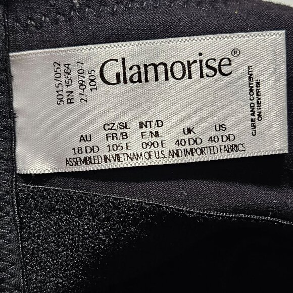Glamorise Black Magic Lift Full Figure Bra Size 40DD Supportive Comfortable - Picture 4 of 5